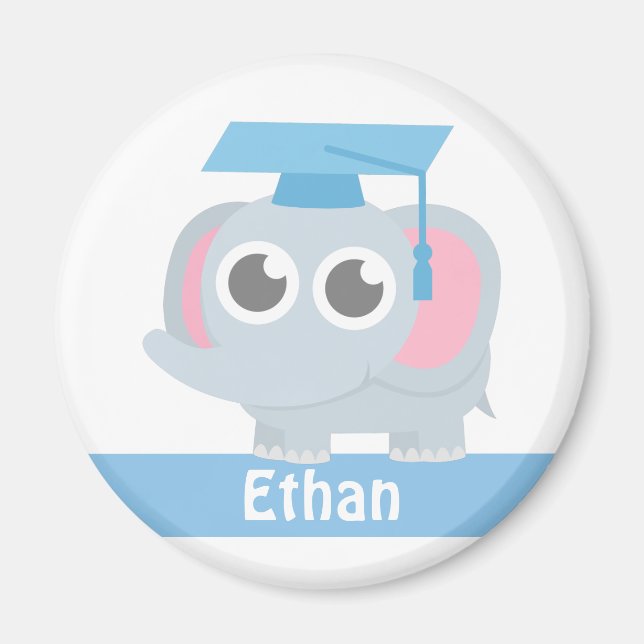 Söta elefantbarn förskolans examen magnet (Framsidan)