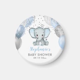 Söta Elefantpojken Ballonger Baby Shower Magnet