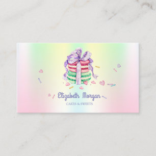 Söta Eleganta Macarons, Godis, Holografiska Visitkort