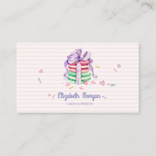 Söta Eleganta Macarons, Godis, Randiga Visitkort