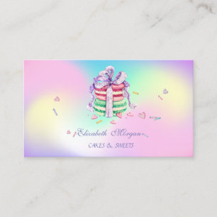 Söta Eleganta Macarons, Sötsaker Bageri Holografis Visitkort