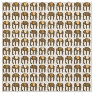 Söta Elephants Mönster Neutralt Brown Tyg