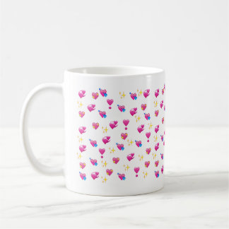 Söta Emoji Stjärnor Hjärtan Kawaii  Kaffemugg