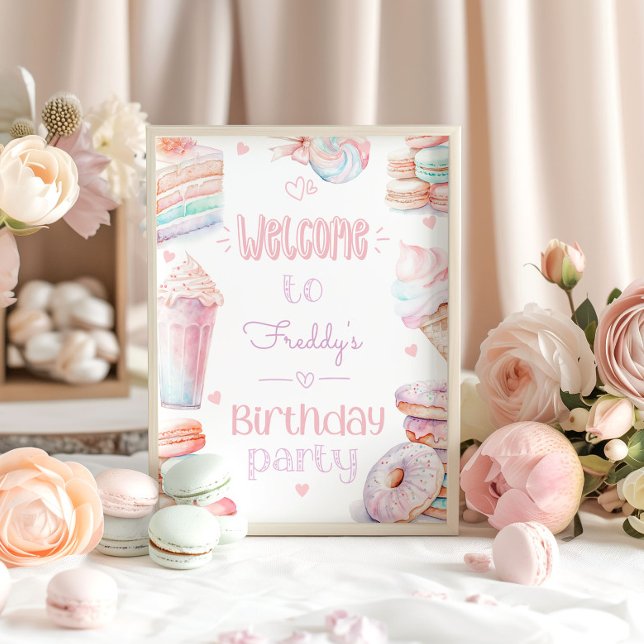 Söta en födelsedagsfest glasssötsaker poster (Skapare uppladdad)