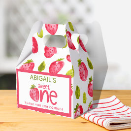 Söta en jordgubbe första födelsedag presentaskar