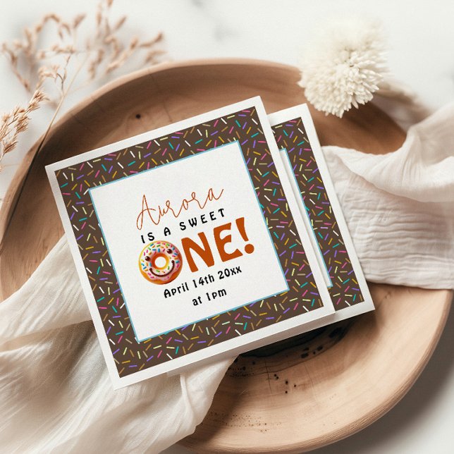 Söta En vattentorkare söta donationer 1:a födelsed Pappersservett (Skapare uppladdad)