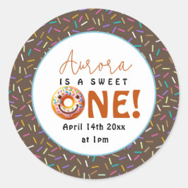 Söta En vattentorkare söta donationer 1:a födelsed Runt Klistermärke