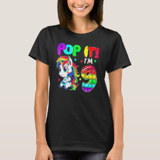 Söta enhörning stressleksaker Pop It Jag är 9 barn T Shirt