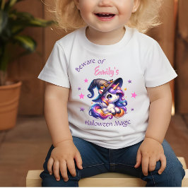 Söta enhörningsflickor Halloween med namn T Shirt