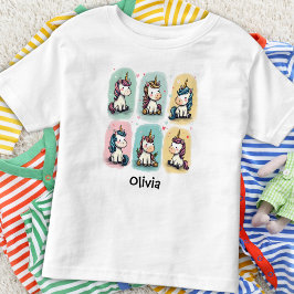 Söta enhörningskrabbel t shirt