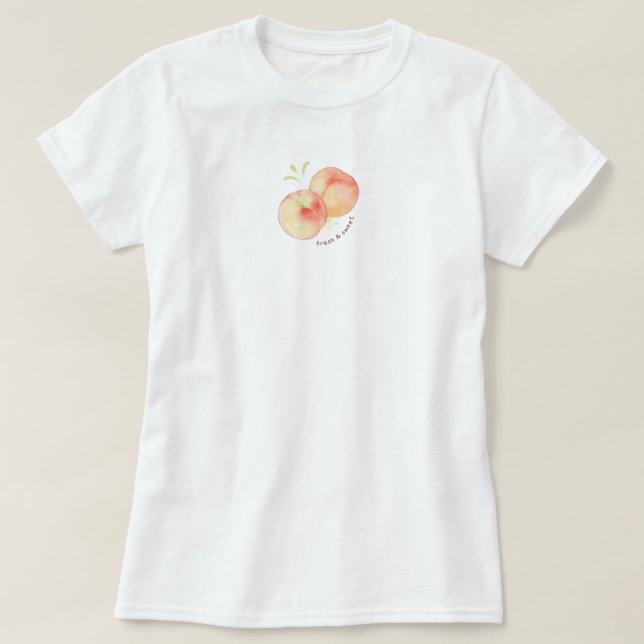 Söta estetiska persikor pastell  t shirt (Design framsida)