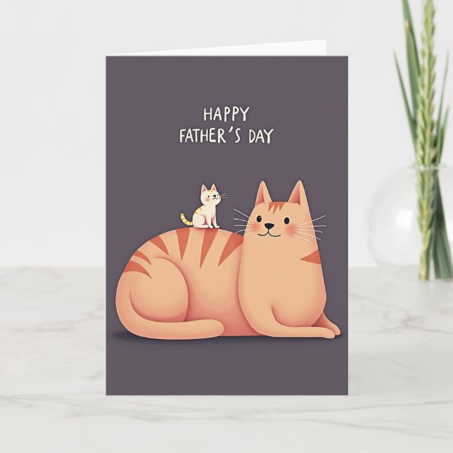 Söta fadersdags kattkort kort (Framsida)