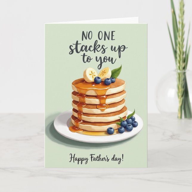 Söta fadersdags-pannkakor kort (Framsida)