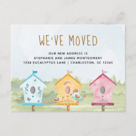 Söta Fågelhus Flyttar Meddelande Vykort