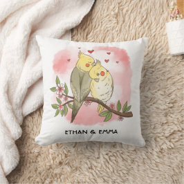 Söta Fågelpar Personlig Alla Hjärtans Dag Kudde