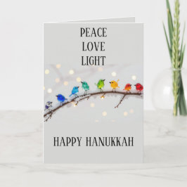 Söta Fåglar Fred Kärlek Ljus Hanukkah Helgkort