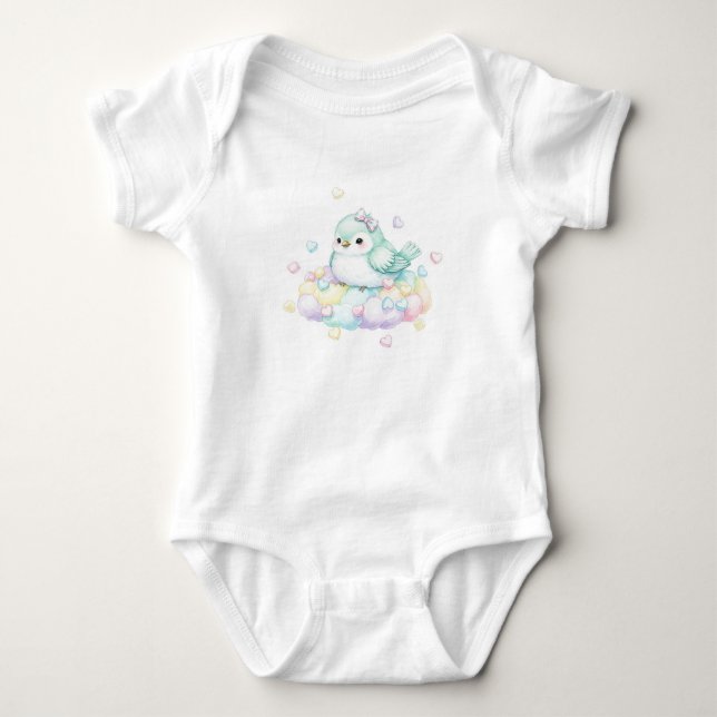 Söta fåglar. Mint Marshmallow av Natasha Us T Shirt (Framsida)