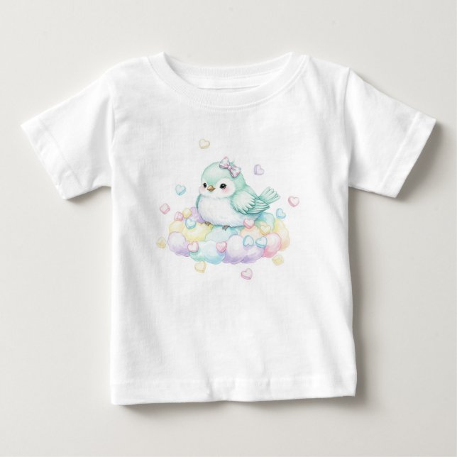 Söta fåglar. Mint Marshmallow av Natasha Us T Shirt (Framsida)