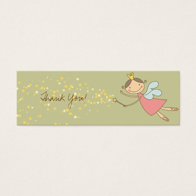 Söta Fairy and Stars Tack Gift Märkre / Card / Litet Visitkort (Framsidan)