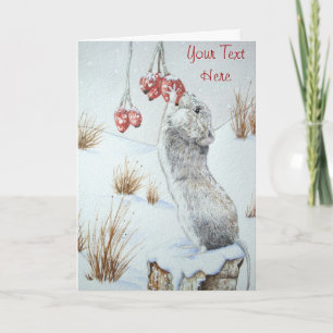 Söta fält muss snö-scensjokristmas helgkort