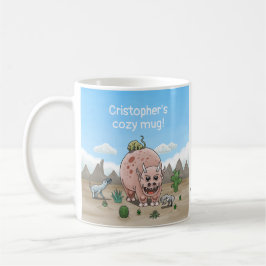 Söta fantasidinosaurier kaffemugg