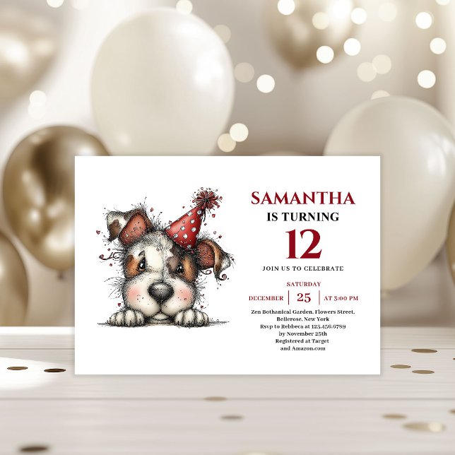 Söta fantasifulla djur fest barn födelsedagsinbjud inbjudningar (Sweet whimsical animals party kids birthday invitation

)