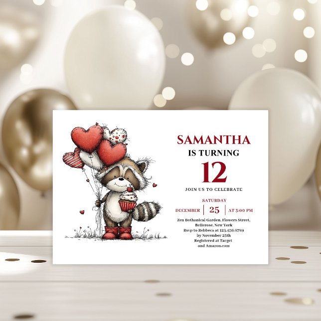 Söta fantasifulla djur tryck barnkalas inbjudan (Sweet whimsical animals print kids birthday invitation

)