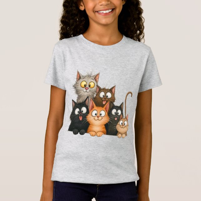 Söta fantasifulla katter t shirt (Framsida)