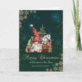 Söta fantasifulla Tomtefamiljen Snöflingor Helgkort