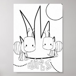 Söta Färgande Insekter Myror  Poster