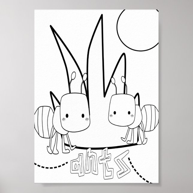 Söta Färgande Insekter Myror  Poster (Framsidan)