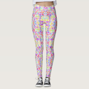 Söta färgglada abstrakta blommönster leggings