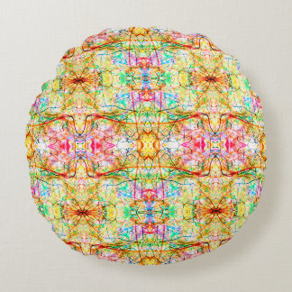 Söta färgglada abstrakta linjer rund kudde