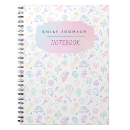 Söta Färgglada Barnnamn Med Klara Mönster Anteckningsbok