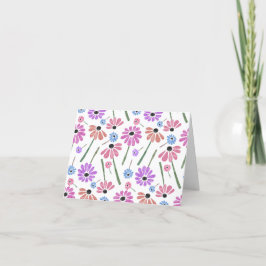 Söta färgglada blommor tack kort
