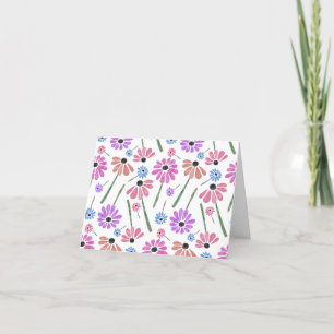 Söta färgglada blommor tack kort