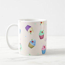 Söta färgglada cupcakes kaffemugg