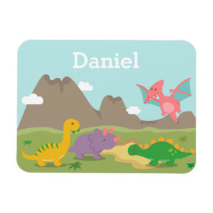 Söta färgglada dinosaurier för små barn magnet