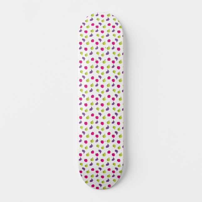 Söta färgglada fåglar  mini skateboard bräda 18,5 cm (Framsida)