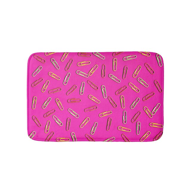 SÖTA färgglada gem på rosa Badrumsmatta (Framsidan)