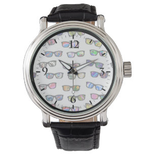 Söta färgglada glasögonmönster armbandsur