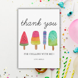 Söta färgglada glassfest tack-kort tack kort