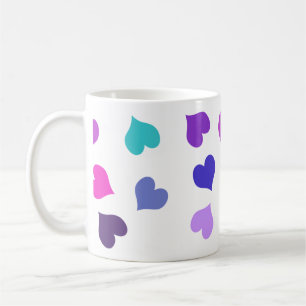 Söta färgglada hjärtan kaffemugg