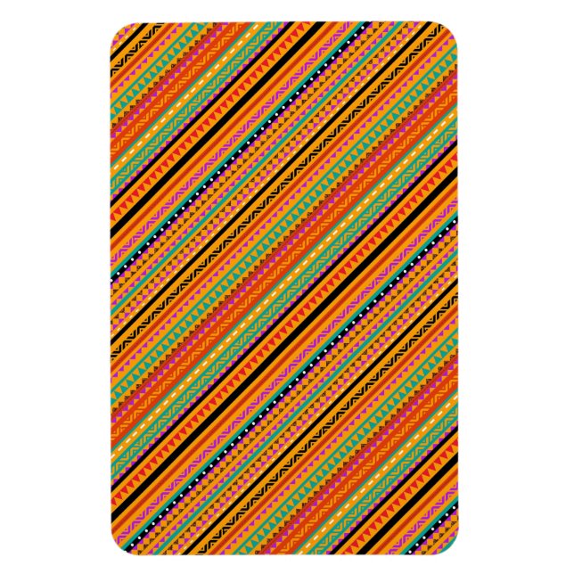 Söta färgglada infödda aztekmönsterdesign magnet (Vertikal)