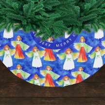 Söta färgglada julängel vattenfärg