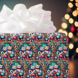 Söta färgglada julkatter glasmålning mönster presentpapper