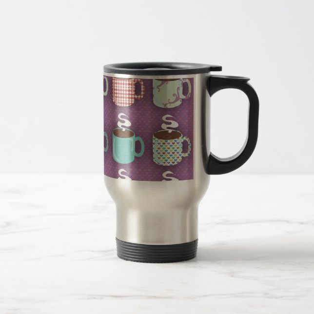 Söta färgglada kaffekoppar illustrerade mönster (Höger)