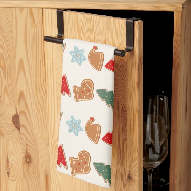 Söta färgglada kakmönster jul barn kökshandduk (Thirds Fold)