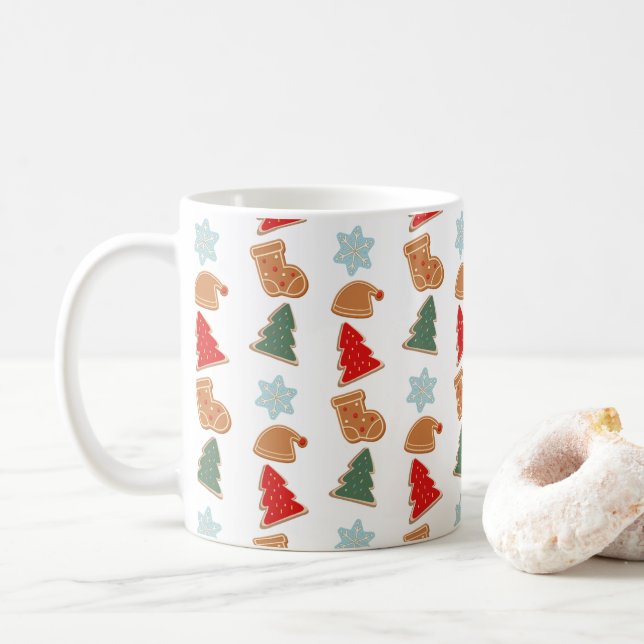 Söta färgglada kakor Mönster jul barn Kaffemugg (Med munk)