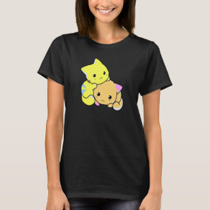 Söta färgglada kattungar som leker katt t shirt